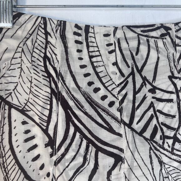 Casual Corner Aline Pleated Skirt 100% Cotton Lined Abstract Boho Size 10 Soft - Picture 3 of 10